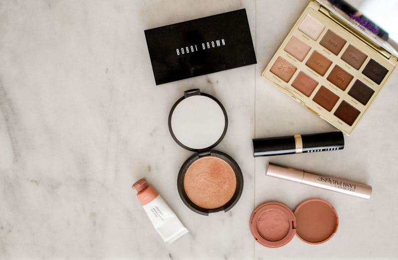 Beauty products and nail color collection